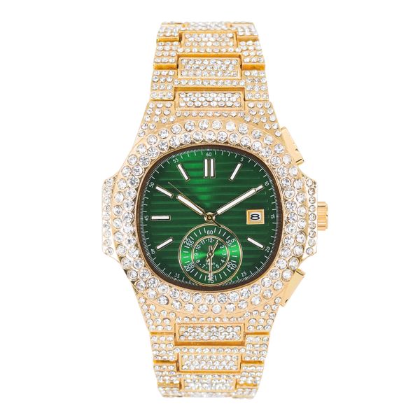 Urban Iced-Out Full Stone Metal Band Watch - 10090A-MB