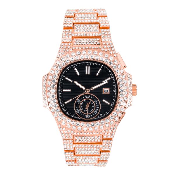 Urban Iced-Out Full Stone Metal Band Watch - 10090A-MB
