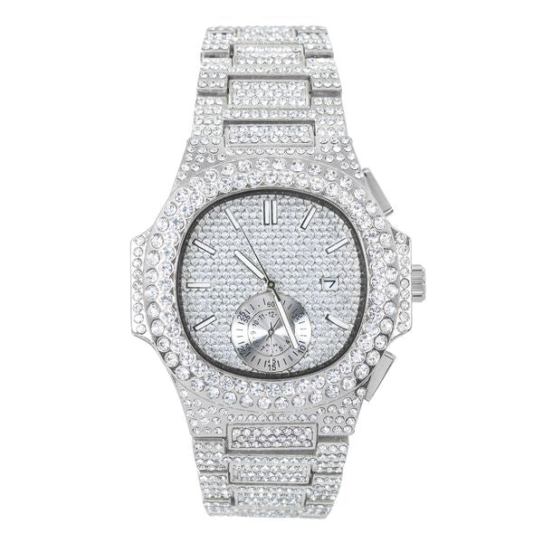 Urban Iced-Out Full Stone Metal Band Watch - 10090B