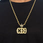 Iced Large CEO Pendant with 8mm Rope Chain 24" - RC-5015