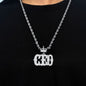 Iced Large CEO Pendant with 8mm Rope Chain 24" - RC-5015