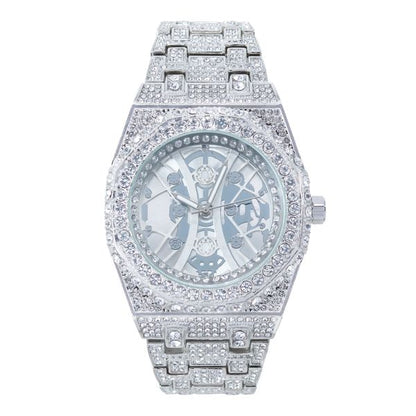 Urban Iced-Out Full Stone Metal Band Watch - 9691C-MB
