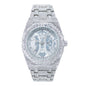 Urban Iced-Out Full Stone Metal Band Watch - 9691C-MB