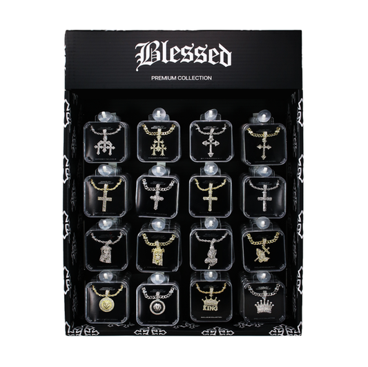 Mens Iced Pendant PDQ - 64pcs per PDQ - MN-101