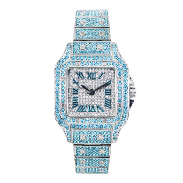 Ladies Iced-Out 34mm Metal Band Watch - 9204L-MB