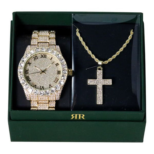 Watch & Cross Pendant Gift Set - P2K-101