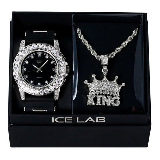 Watch & King Pendant Gift Set - W1K4-105