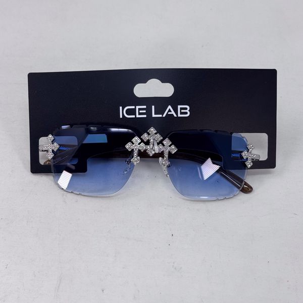 Blue Lens Triple Cross Sunglasses - ASG-105