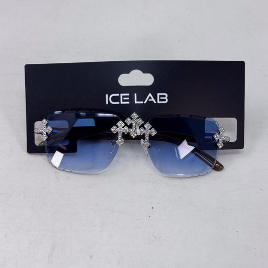 Blue Lens Triple Cross Sunglasses - ASG-105