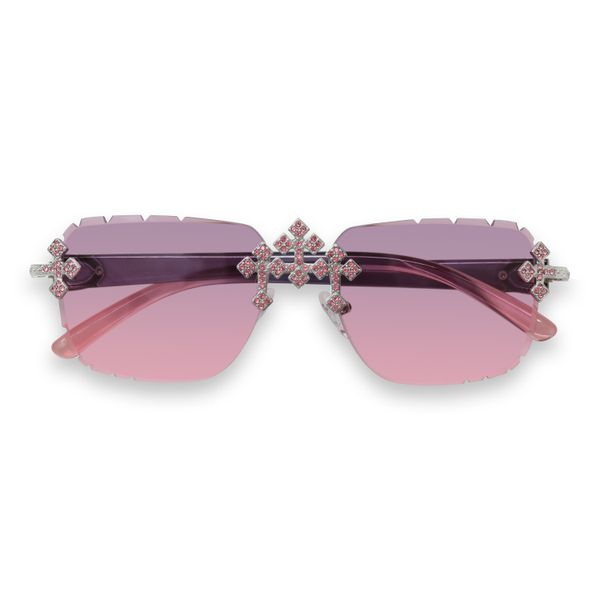 Pink Lens Pink Gradient Temple Sunglasses  - ASG-202