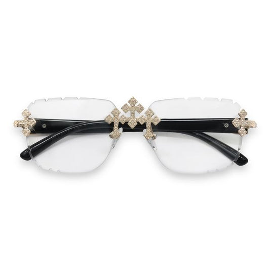 Clear Lens Triple Cross Sunglasses - ASG-104