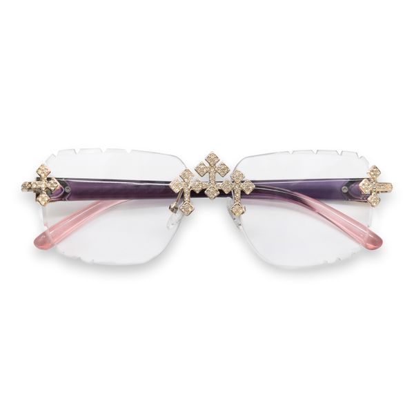 Clear Lens Pink Gradient Temple Sunglasses  - ASG-201