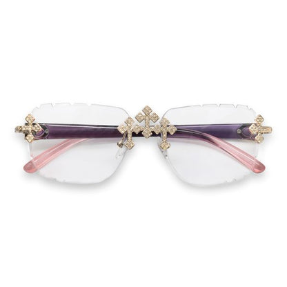 Clear Lens Pink Gradient Temple Sunglasses  - ASG-201