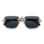 Black Lens Black Temple Triple Cross Sunglasses  - ASG-107