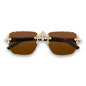 Brown Lens with Black Temple Triple Cross Sunglasses - ASG-108