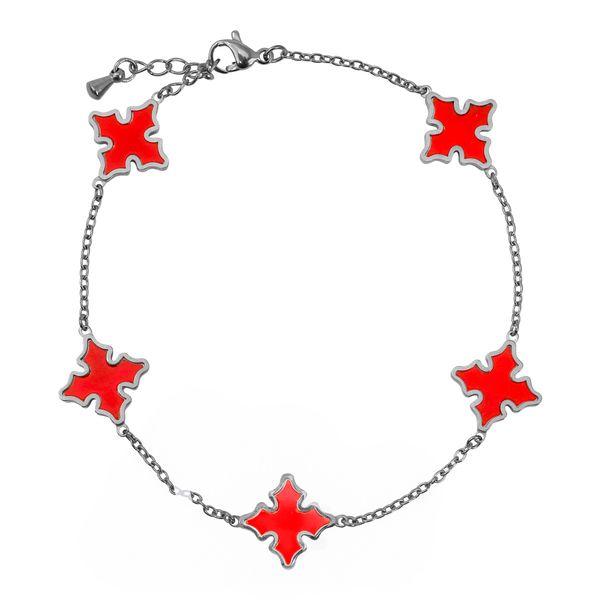 13mm Stainless Steel Cross Bracelet - SSBR-203
