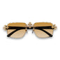 Brown Gradient Lens Black Temple Triple Cross Sunglasses - ASG-135