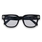 Light Black Sunglasses with Cross Chrome Temple - ASG-302