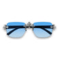 Blue Gradient Lens Classic Triple Cross Sunglasses - ASG-154