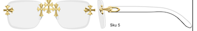 White sunglasses with gold frames on a white background