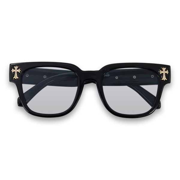 Black Sunglasses with Triple Cross Temple - ASG-321