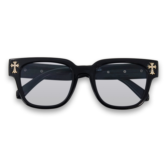 Black Sunglasses with Triple Cross Temple - ASG-321