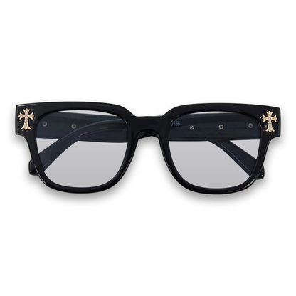 Black Sunglasses with Triple Cross Temple - ASG-321