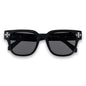 Black Sunglasses with Cross Chrome Temple - ASG-301