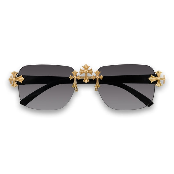 Smoke Gradient Lens Classic Triple Cross Sunglasses - ASG-151