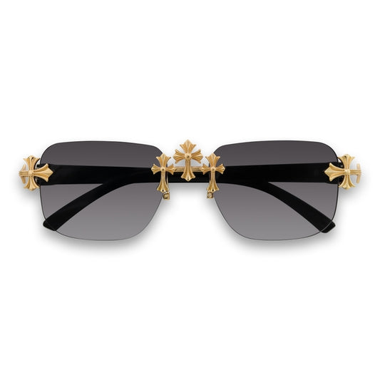 Smoke Gradient Lens Classic Triple Cross Sunglasses - ASG-151