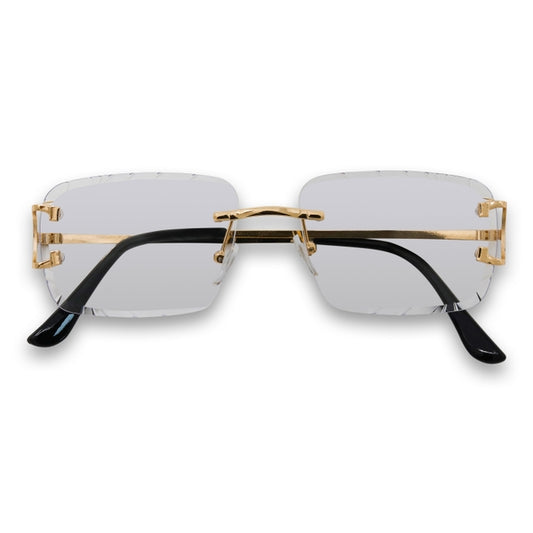Clear Lens Diamond-Cut Sunglasses - ASG-469
