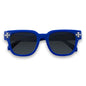 Blue Frames Sunglasses with Cross Chrome Temple - ASG-303