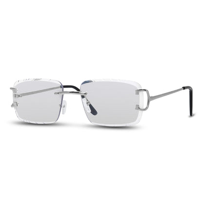 Clear Lens Diamond-Cut Sunglasses - ASG-469