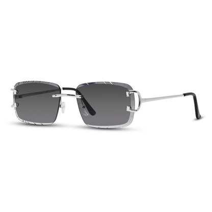 Smoke Gradient Lens Diamond-Cut Sunglasses - ASG-467