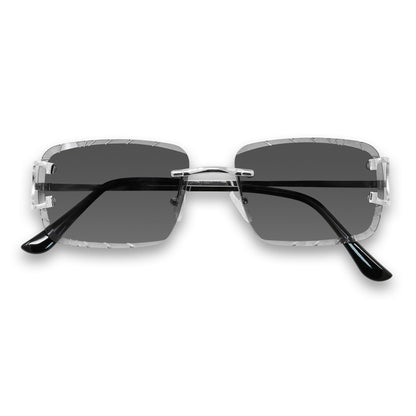 Smoke Gradient Lens Diamond-Cut Sunglasses - ASG-467