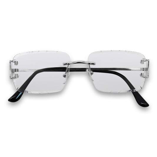 Clear Lens Diamond-Cut Sunglasses - ASG-469