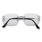 Clear Lens Diamond-Cut Sunglasses - ASG-469