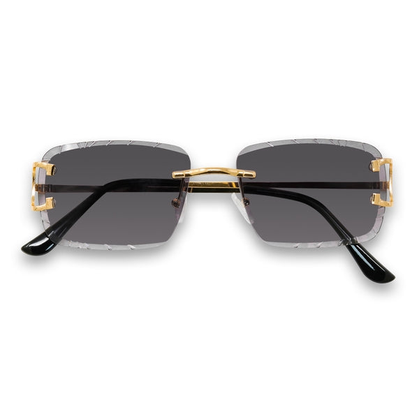 Smoke Gradient Lens Diamond-Cut Sunglasses - ASG-467