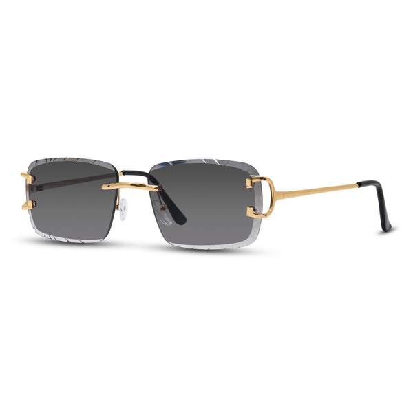 Smoke Gradient Lens Diamond-Cut Sunglasses - ASG-467
