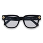 Light Black Sunglasses with Cross Chrome Temple - ASG-302