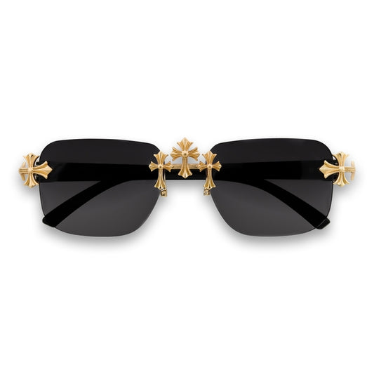 Black Lens Classic Triple Cross Sunglasses - ASG-150