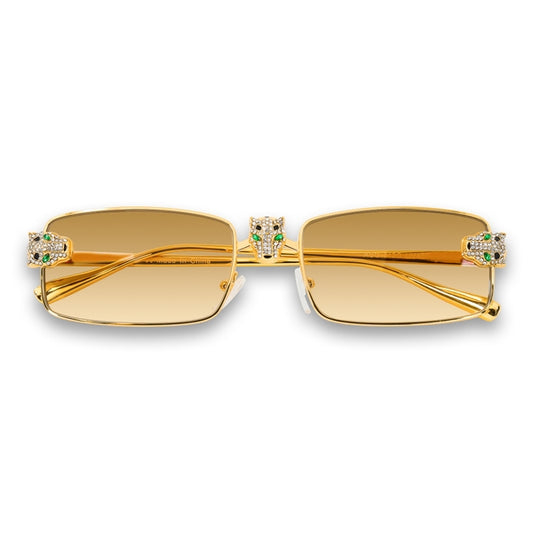 Iced Out Panther Brown Gradient Sunglasses - ASG-442