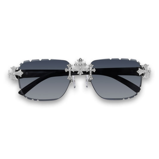 Smoke Gradient Lens With Black Temple Triple Cross Sunglasses - ASG-131