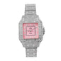 Ladies Iced-Out 34mm Metal Band Watch - 9204-MB