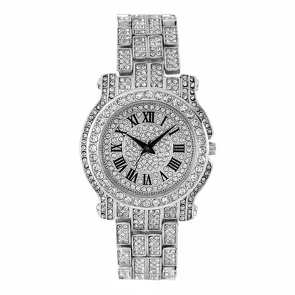 Ladies Iced-Out 35mm Metal Band Watch - 7341L-MB
