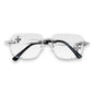 Etched Cross Clear Lens Rimless Sunglasses - ASG-488