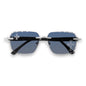 Etched Cross Smoke Gradient Lens Rimless Sunglasses - ASG-487