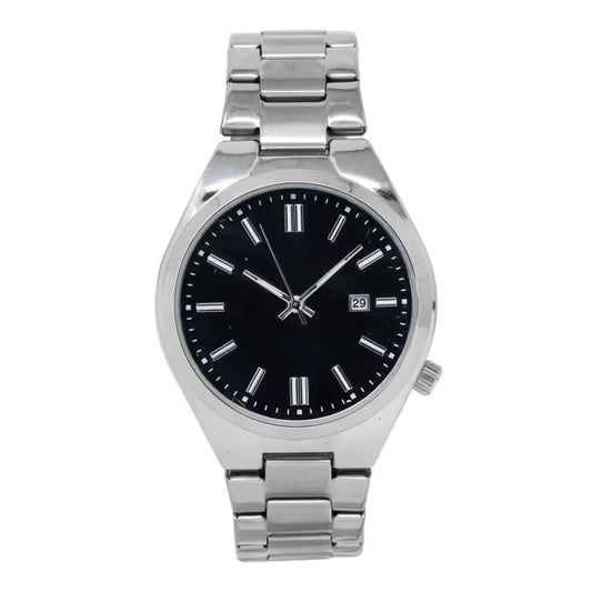 Stainless Steel Round Watch - 10029A-MB