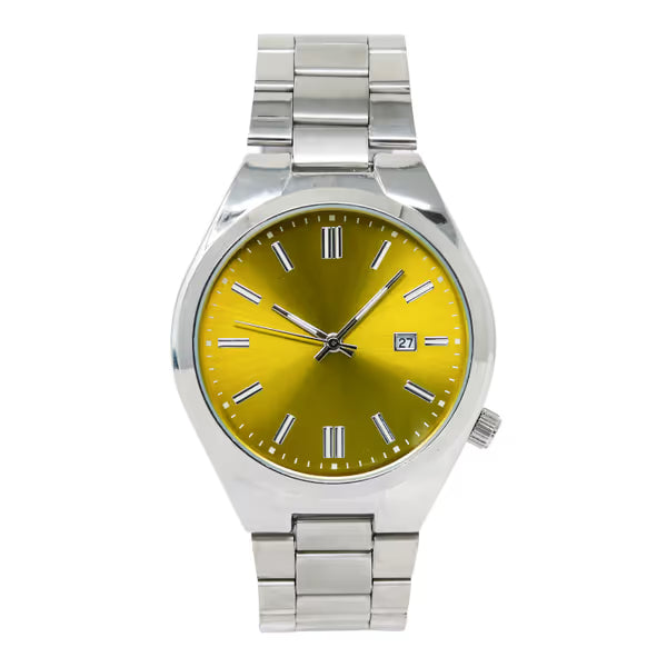 Stainless Steel Round Watch - 10029A-MB