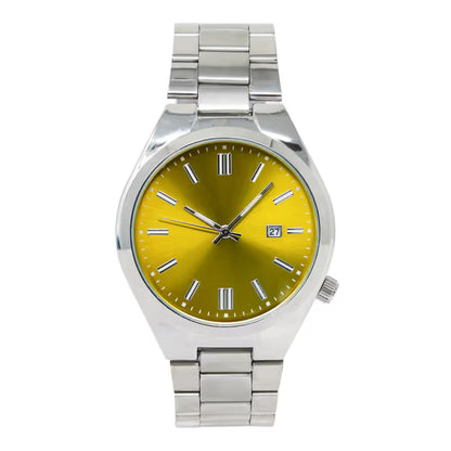 Stainless Steel Round Watch - 10029A-MB